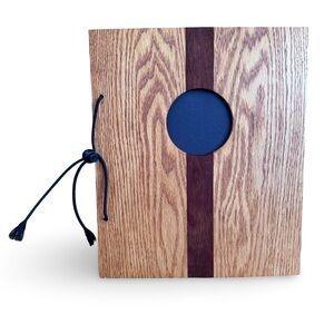 Red Oak and Makore Wood Photo Album With Cutout